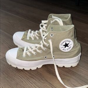 Converse High-Top Sneakers in Olive Green